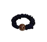 Leopard Print High Elastic Ball Pleated Hair Band - Large Intestine Ponytail Holder Rubber Hair Rope(Schwarz)