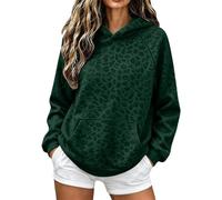Leopard Print Hoodies for Women Hood Sweatshirt 2000s Graphic Pullover Tops | Y2K Boyfriend Hoodie Drop Shoulder Long Sleeve Casual Fall Sweatshirt with Kangaroo Pockets Trendy Basic Oversized Streetwear