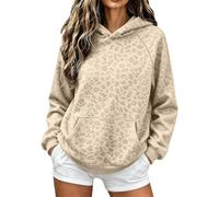 Leopard Print Hoodies for Women Hood Sweatshirt 2000s Graphic Pullover Tops | Y2K Boyfriend Hoodie Drop Shoulder Long Sleeve Casual Fall Sweatshirt with Kangaroo Pockets Trendy Basic Oversized Streetwear