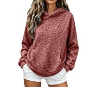 Leopard Print Hoodies for Women Hood Sweatshirt 2000s Graphic Pullover Tops | Y2K Boyfriend Hoodie Drop Shoulder Long Sleeve Casual Fall Sweatshirt with Kangaroo Pockets Trendy Basic Oversized Streetwear