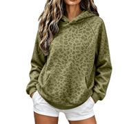 Leopard Print Hoodies for Women Hood Sweatshirt 2000s Graphic Pullover Tops | Y2K Boyfriend Hoodie Drop Shoulder Long Sleeve Casual Fall Sweatshirt with Kangaroo Pockets Trendy Basic Oversized Streetwear