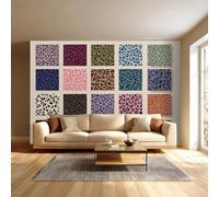 Leopard Print Kids Room Canvas Peel and Stick Wall Mural Retro Patchwork Large Removable Self-Adhesive Wallpaper Decor for Nursery Boy Girl Bedroom 400x280 cm