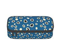 Leopard Print Large-Capacity Organized Pencil Case With Full-Print Design â€“ Durable Oxford Fabric Stationery Pouch Featuring Smart Multi-Zone Layout, Mesh Pocket, Adjustable Divider & 4 Pen Slots