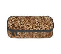 Leopard Print Large Pencil Case for Girls and Boys, Aesthetic Pencil Bag with Multi Compartments for Adults, Office Stationary Organizer Practical for Kids Teenage Women Men