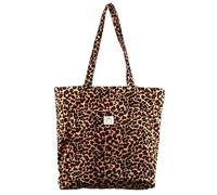 Leopard Print Leo Bag Women's Fine Corduroy Large Leopard Print Shopper Handbag Shopper Leo Print Fine Cord & Canvas Large Capacity Shoulder Bag for School, College, Arbei