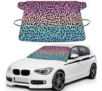 Leopard Print, Leopard Pattern, Purple, Car Windshield Cover, Protective Windscreen Cover - Snow Ice Sun UV Dust Water Resistant - Fit for Most Cars