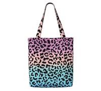 Leopard Print, Leopard Pattern, Purple,Reusable Grocery Bags Shopping Tote Bags Large Capacity Canvas Shoulder bag