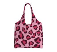 Leopard Print Leopard Print Pink,Reusable Tote Bags Grocery Bags Large Capacity Canvas Shopping Shoulder bag