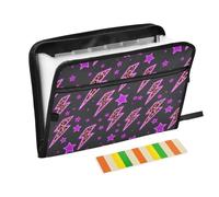 Leopard Print Lightning Expanding File Folder A4,13 Pockets File Organiser, Paperwork A4 Plastic Wallet Document Storage Expander for School,Office and Home