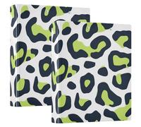 Leopard Print Lime Green And Navy Binder 3 Rings Binder With Pocket 1/2 Pack Binder Various Binder Hard Cover