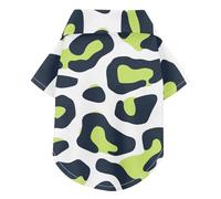 Leopard Print Lime Green and Navy Blue Summer Dog Polo Shirt Button Up Breathable Cool Short Sleeve Pet T-Shirt Puppy Clothes Perfect for Everyday Wear, and Photoshoots L-5XL