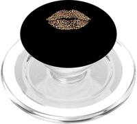 Leopard Print Lips Fashionista Girl Boss PopSockets PopGrip for MagSafe