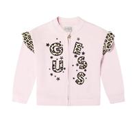 Leopard Print Logo Zip Up Top - unisex - Guess - Kids Sweatshirts - Pink - 4 Y | 104 CM - Kids 4 Y | 104 CM