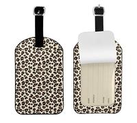 Leopard Print Luggage Tags Id Leather Travel Bag Labels Checked Baggage Tagstravel Identifier for Luggage