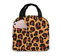 Leopard Print Lunch Bag for Women Portable Insulated Lunch Box Waterproof Tote Bento Bag for Office Beach Picnic Work