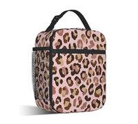 Leopard Print Lunch Tote Leak-Proof Lunch Organizer Insulated Cool Bags for Office School Travel
