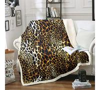 Leopard Print Luxury Cheetah Print Fleece Throw Blanket for Sofa Bed Couch Wild Animal Theme Breathable Wildlife Style Plush Blanket Room Decor Blanket Double 60"x79"
