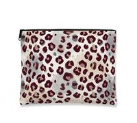 Leopard Print Makeup Bag, Elegant Chic Cosmetic Pouch for Women, Portable Canvas Zipper Organizer, Travel Toiletry Bag for Everyday Use, Beige, 7x9 Inch, Leopard