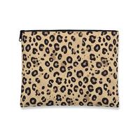 Leopard Print Makeup Bag, Funky Chic Cosmetic Travel Pouch for Women, Portable Canvas Zipper Organizer, Everyday Skincare Toiletry Bag 7x9 Inch