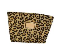 Leopard Print Makeup Bag, Large Capacity Travel Toiletry Bag, Stylish Leopard Cosmetic Storage with Zipper Closure, Portable Organizer for Women Girls, Fashionable Canvas Makeup Po