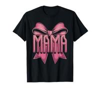 Leopard Print Mama with Turquoise Bow T-Shirt