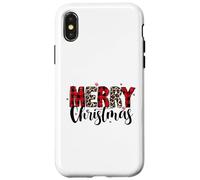 Leopard Print - Merry Christmas - Doodles Case for iPhone X/XS
