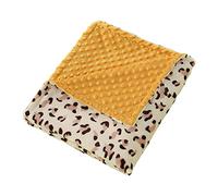 Leopard Print Minky Baby Blanket Soft with Dotted Backing Toddler Nursery Stroller Crib Receiving Blanket Newborn 30x40 Inches