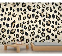 Leopard Print Mural Simple Leopard Print Wallpaper Irregular Dots Wall Mural Art Decor Photo Nursery Bedroom Panoramic Accent Wallpaper (Non-self-Adhesive)