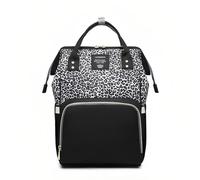 Leopard Print Nappy Bags Handbags Multi-Function Diaper Bag for Baby Care Travel Backpack Large Capacity Gray