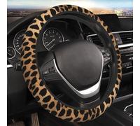 (Leopard Print) Neoprene Steering Wheel Cover 37-38 cm Universal Fit Non-Slip Elastic Car Steering Wheel Protector