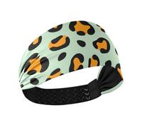 Leopard Print Orange Green Cooling sweatband headband Stretchy hair bands for Workouts basketball tennis Running vinchas para el cabello de mujer