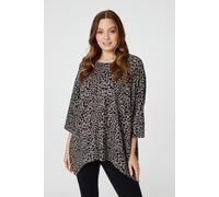 Leopard Print Oversized Top Izabel London Beige 12