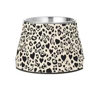 Leopard Print Pattern A Seamless Repeating Pattern Design A Flat Vector Graphic Simple and Minima Pets Food Bowl Elevated Stainless Steel Cat Food Dishes for Slow Feed Cats Comfort Feeding