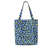 Leopard Print Pattern Blue,Reusable Grocery Bags Shopping Tote Bags Large Capacity Canvas Shoulder bag