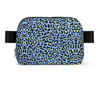 Leopard Print Pattern Blue, Travel Bum Bag Square Waist Bag Casual Chest Bag Fanny Pack for Men Women