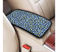 Leopard Print Pattern Blue, Vehicle Center Console Armrest Cover Pad Soft Comfort Car Handrail Box Cushion Universal
