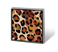 Leopard Print Pattern Brown Black Unisex Brooches & Pins Square Lightweight Lapel Badge Jewelry for Clothing Shawl Hat