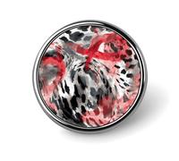 Leopard Print Pattern Lapel Pins Metal Pin Badge Personalized Pinback Button Badges Classic Round Badge Recognition Enamel Lapel Pin for Jackets, Backpacks, Bags