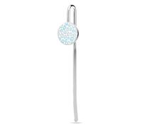 Leopard Print Pattern Light Gray and Blue Stainless Steel Metal Book Mark Marker, Bookmarks Page Holder with Crystal Glass for School Reader Office Supplies