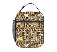 Leopard Print Pattern Lunch Box Reusable Leak-Proof Portable Insulated Picnic Office Hiking Fishing Lunch Bag