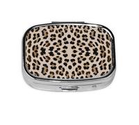 Leopard Print Pattern,Meta Pill Box 2 Compartment Medicine Case,Portable Organizer,Rectangle Meta Portable Organizer Pill Box 576 Compartment Medicine Case