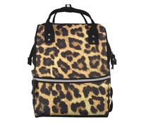Leopard Print Pattern Prints Changing Bag Backpack Baby Diaper Bags for Mom Dad, Waterproof Nappy Rucksack Multifunctional Travel Bag