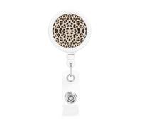 Leopard Print Pattern, Retractable Badge Holder,Badge Reels Holder with ID Clip Alligator Clip