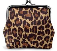Leopard Print Pattern Women's Leather Coin Purse,Small Change Pouch with Clasp，Wallet for Girl Gift