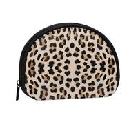 Leopard Print Pattern, Women's Storage Bag Shell Makeup Bag Small Coin Purse Shell Change Pouch