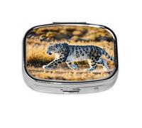 Leopard Print Pill Box, 2 Large Compartmensts to Moistureproof Portable Pill Box Organiser for Travel