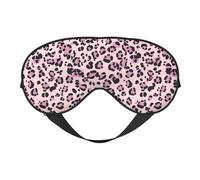 Leopard Print Pink and Black Color Sleep Mask Eye Mask with Adjustable Strap, Eye Sleep Shade Cover Blocks Light for Women Men Airplane Travel Nap Meditation