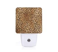 Leopard Print Plug-in Led Night Light with Motion Sensor Dusk to Dawn Sensor Backlit Nightlight for Bedroom Bathroom