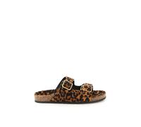 Leopard Print Pony-Effect Leather Mules - female - Saint Laurent - Mules - Multicolor - 4 1/2 UK - Shoes 4 1/2 UK