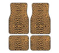 Leopard Print Print Car Foot Mat Four-Piece Set Full Set With Non-Slip Rubber Backing